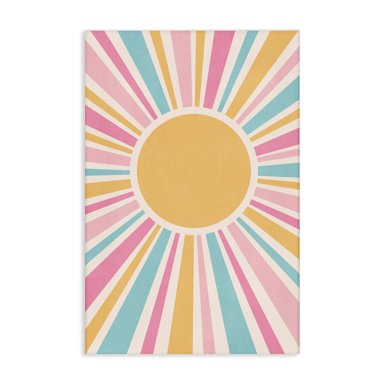 Stupell Industries Groovy Pastel Sun Rays Canvas Wall Art Design by Nataly White